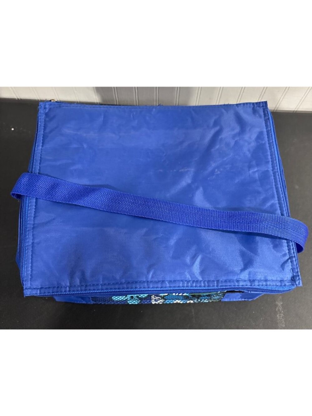 3 Nesting Blue Insulated Lunch Bags With Zipper Closure & Floral Mesh Pocket - Picture 4 of 14